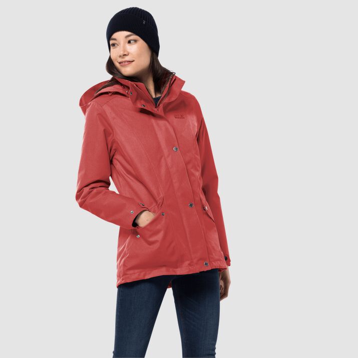 Jack Wolfskin Womens Park Avenue Winter Jacket Coral Red 637982WAX